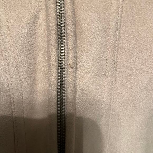 Vintage Mudd Faux Suede Beige Coat Size Large - Picture 9 of 10